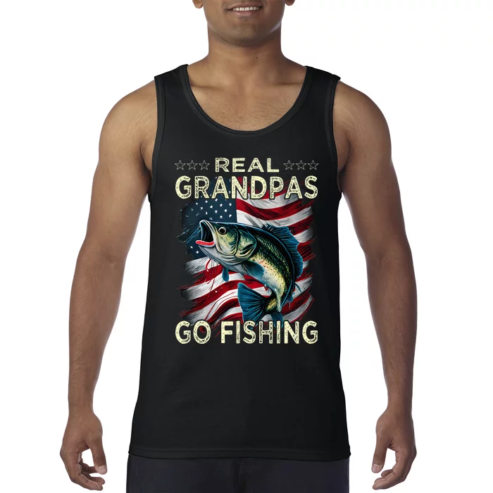 Real Grandpas Go Fishing Largemouth Bass Tank Top