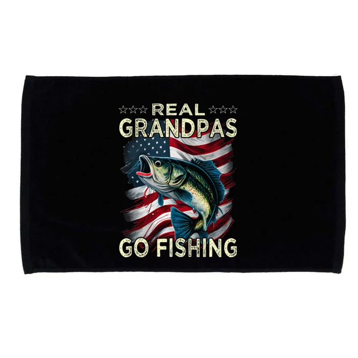 Real Grandpas Go Fishing Largemouth Bass Microfiber Hand Towel