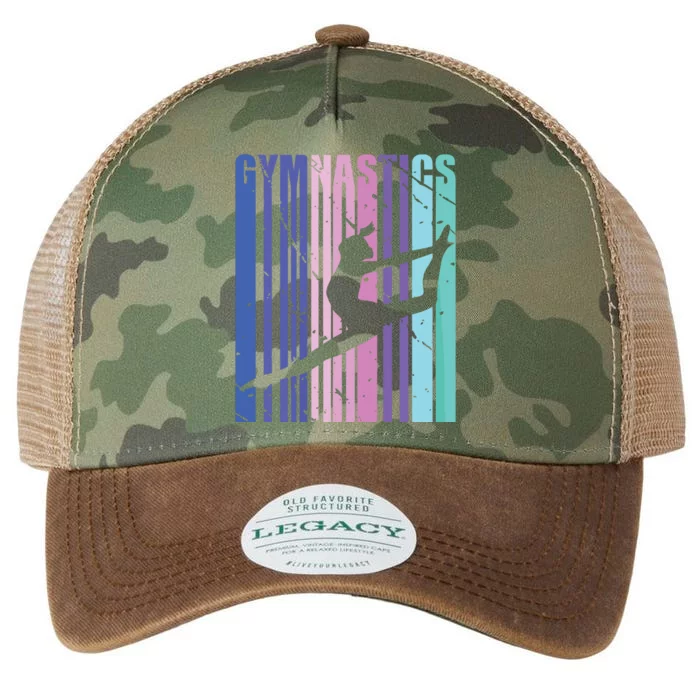 Retro Girl Gymnastics Purple Green Woman Women Gymnast Legacy Tie Dye Trucker Hat