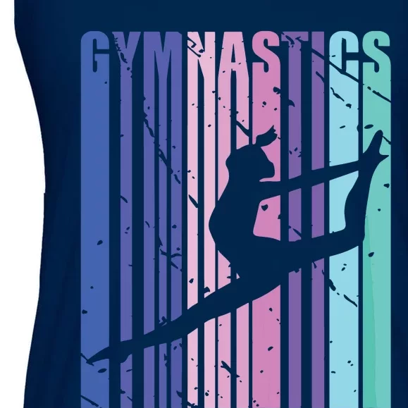 Retro Girl Gymnastics Purple Green Woman Women Gymnast Ladies Essential Flowy Tank