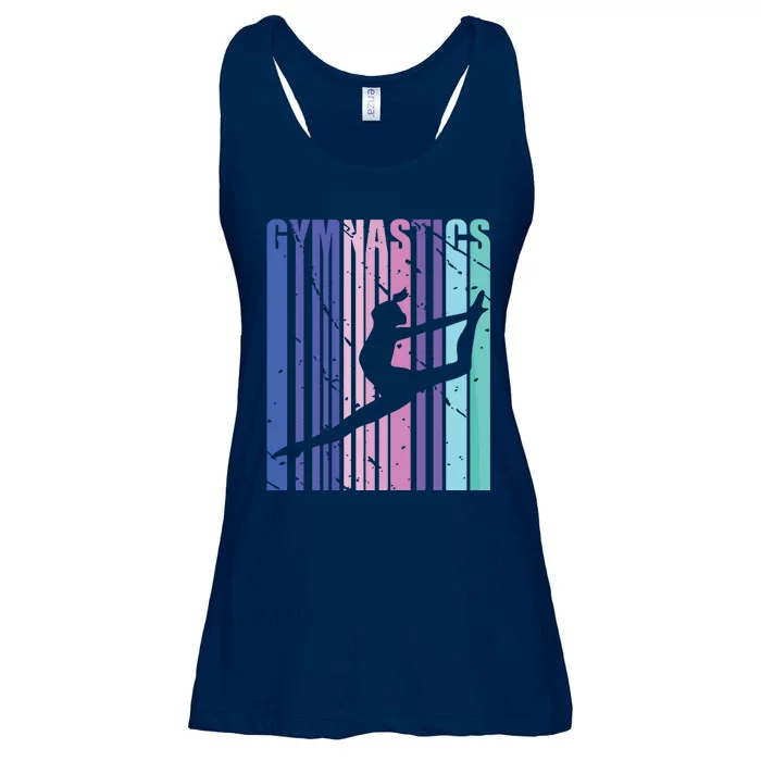 Retro Girl Gymnastics Purple Green Woman Women Gymnast Ladies Essential Flowy Tank