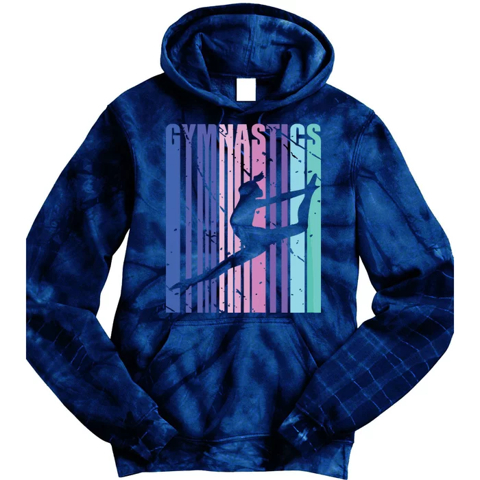 Retro Girl Gymnastics Purple Green Woman Women Gymnast Tie Dye Hoodie