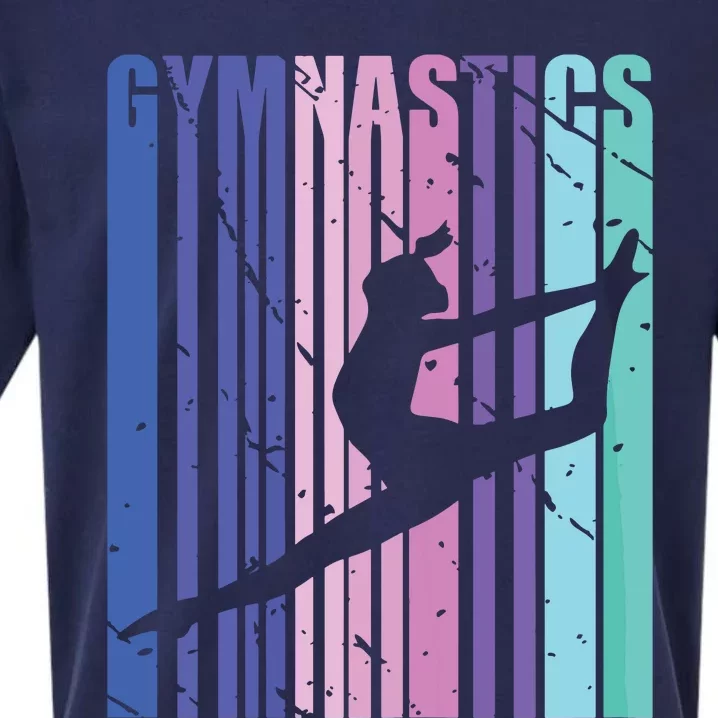 Retro Girl Gymnastics Purple Green Woman Women Gymnast Sueded Cloud Jersey T-Shirt