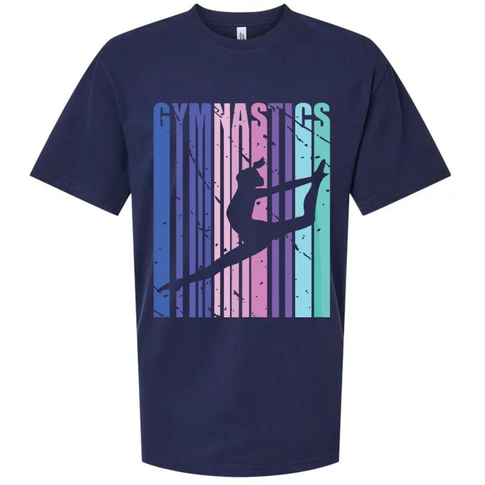 Retro Girl Gymnastics Purple Green Woman Women Gymnast Sueded Cloud Jersey T-Shirt