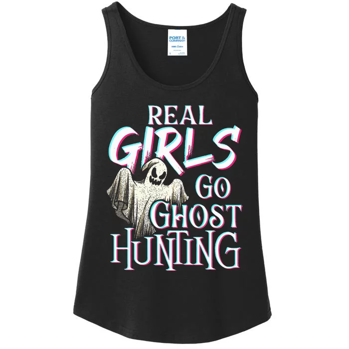 Real Go Ghost Hunting Paranormal Halloween Activity Ladies Essential Tank