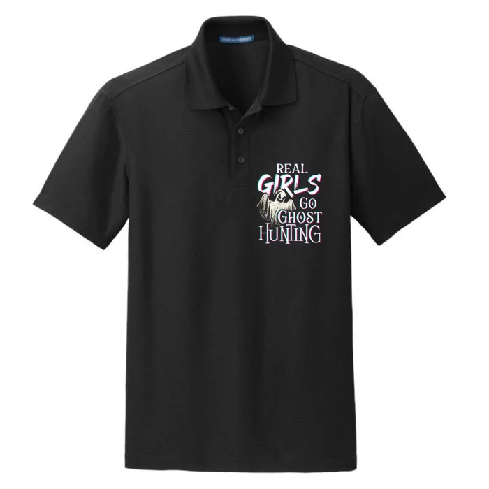 Real Go Ghost Hunting Paranormal Halloween Activity Dry Zone Grid Performance Polo