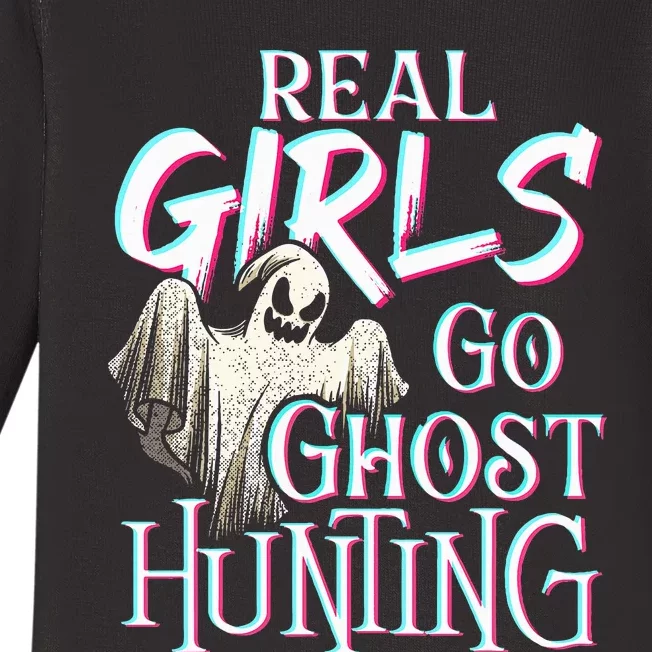 Real Go Ghost Hunting Paranormal Halloween Activity Baby Long Sleeve Bodysuit