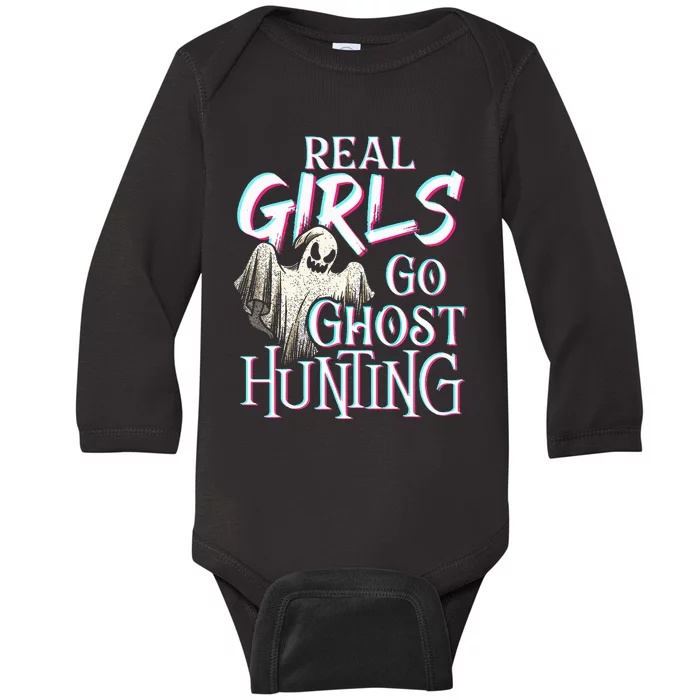 Real Go Ghost Hunting Paranormal Halloween Activity Baby Long Sleeve Bodysuit