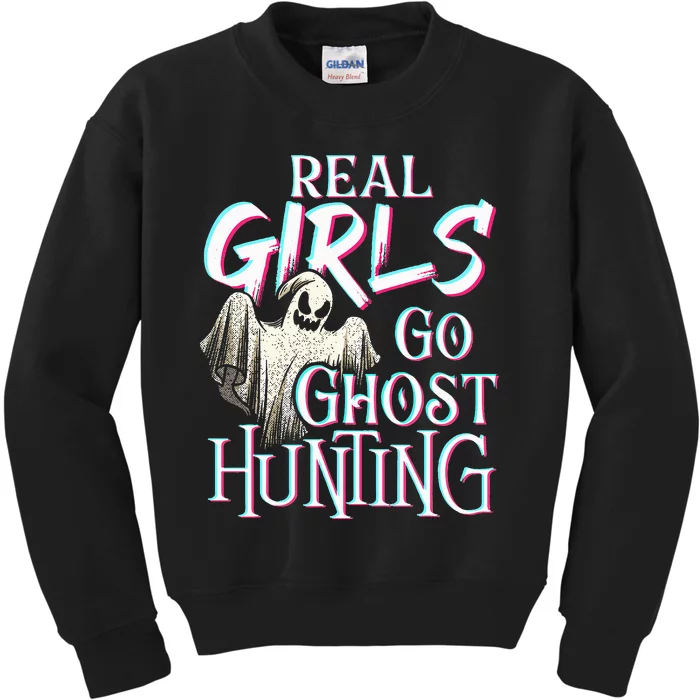 Real Go Ghost Hunting Paranormal Halloween Activity Kids Sweatshirt