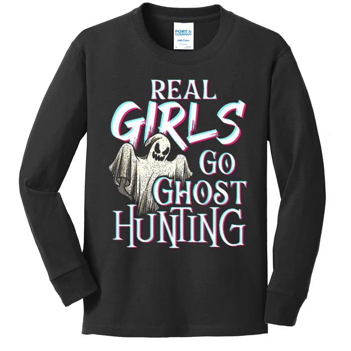 Real Go Ghost Hunting Paranormal Halloween Activity Kids Long Sleeve Shirt