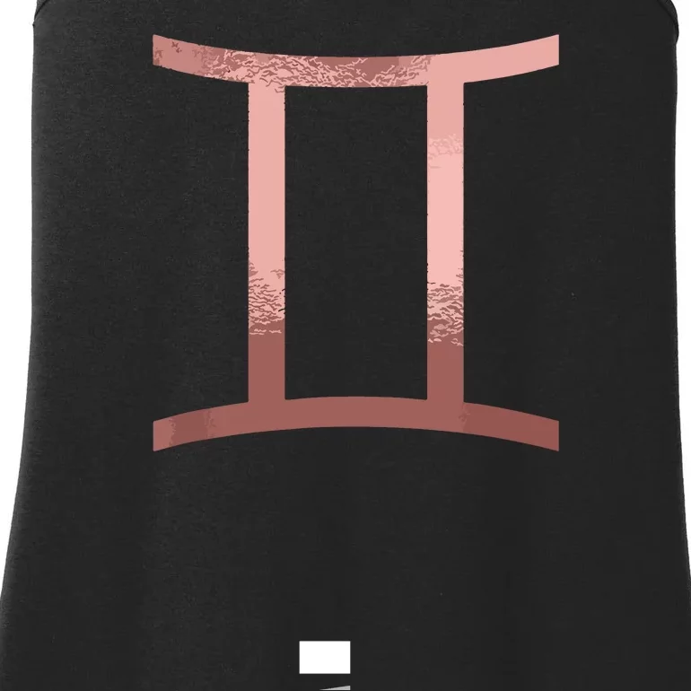 Rose Gold Gemini Twins Symbol Zodiac Star Sign Ladies Essential Tank