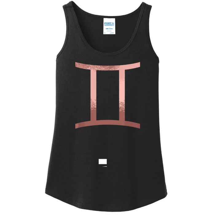 Rose Gold Gemini Twins Symbol Zodiac Star Sign Ladies Essential Tank