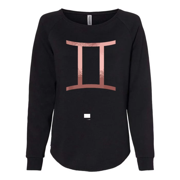 Rose Gold Gemini Twins Symbol Zodiac Star Sign Womens California Wash Sweatshirt