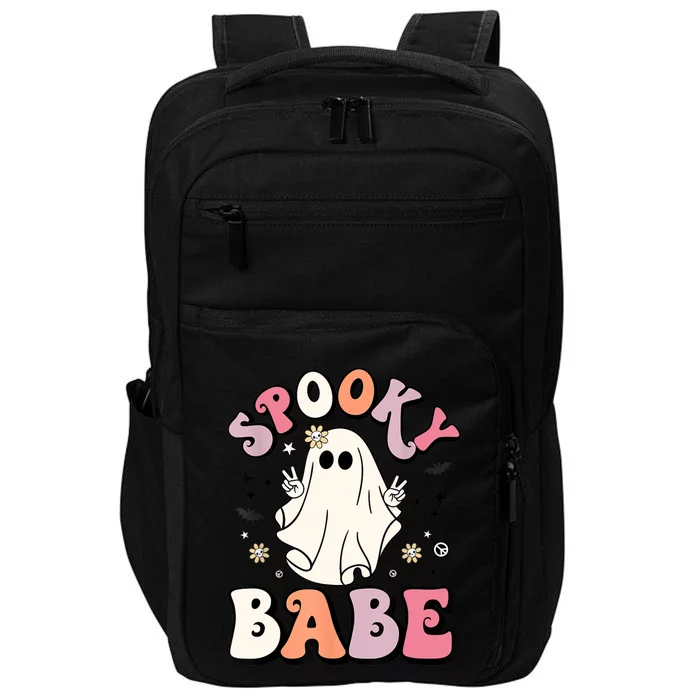 Retro Groovy Ghost Boo Stay Spooky Babe Halloween Costume Gift Impact Tech Backpack