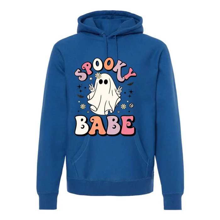 Retro Groovy Ghost Boo Stay Spooky Babe Halloween Costume Gift Premium Hoodie