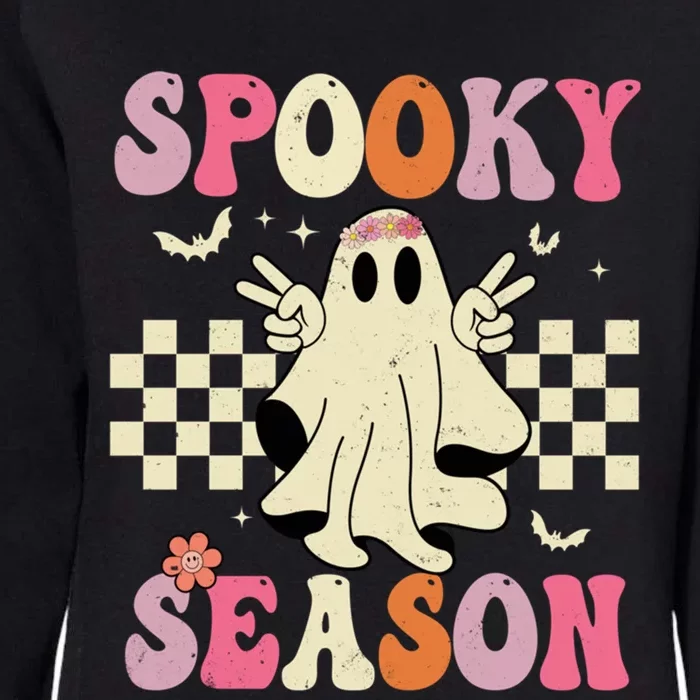 Retro Groovy Ghost Spooky Season Ghost Boo Halloween Costume Cute Gift Womens California Wash Sweatshirt