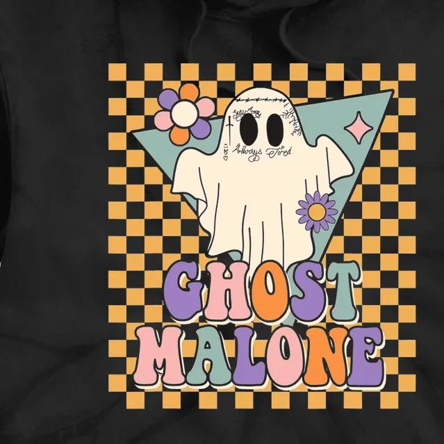 Retro Groovy Ghost Malone Funny Cute For Halloween Costume Tie Dye Hoodie