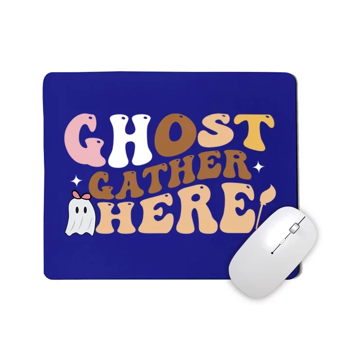 Retro Ghost Gather Here Print Gift Mousepad