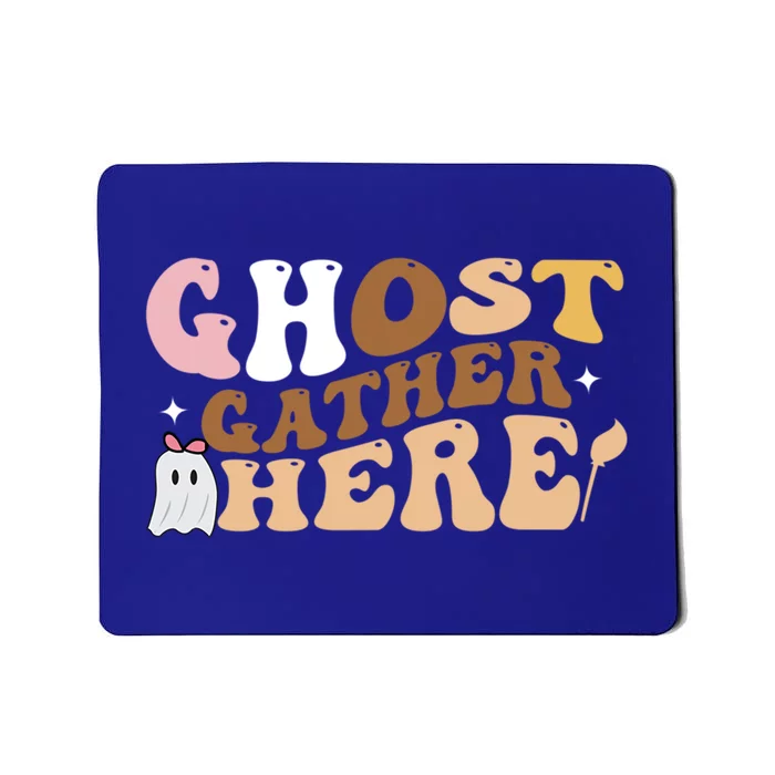 Retro Ghost Gather Here Print Gift Mousepad