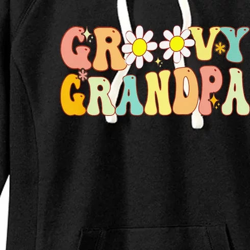 Retro Groovy Grandpa Birthday Matching Family Father's Day Women's Fleece Hoodie