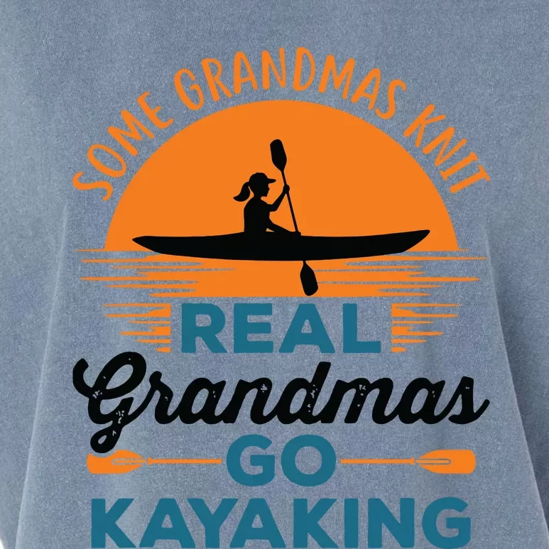 Real Grandmas Go Kayaking Yak Kayak Canoe Kayaker Garment-Dyed Women's Muscle Tee