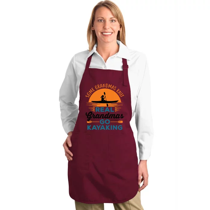 Real Grandmas Go Kayaking Yak Kayak Canoe Kayaker Full-Length Apron With Pocket