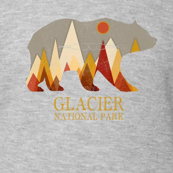 Retro Glacier Grizzly Bear Gift National Park Gift Toddler Sweatshirt