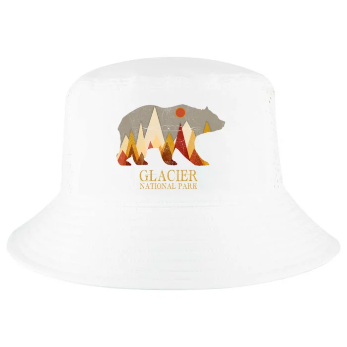 Retro Glacier Grizzly Bear Gift National Park Gift Cool Comfort Performance Bucket Hat