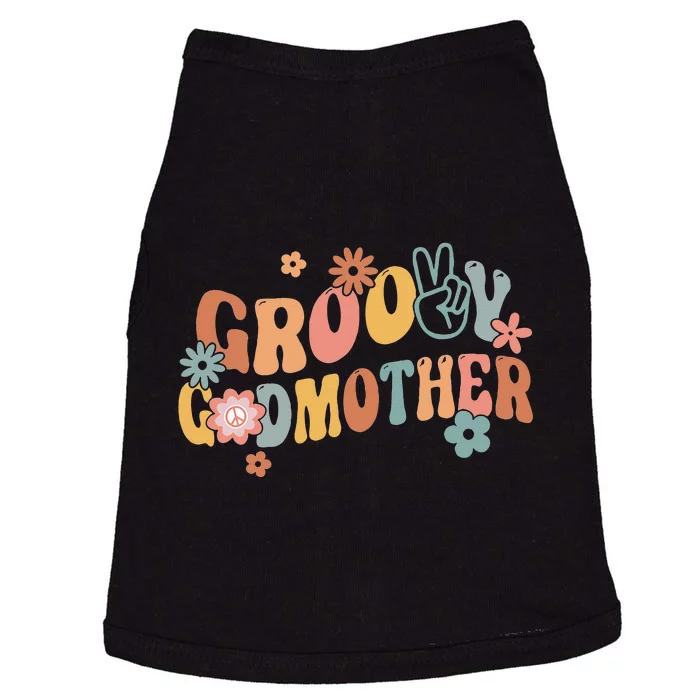 Retro Groovy Godmother Flower Hippie Family Groovy Vibes Doggie Tank