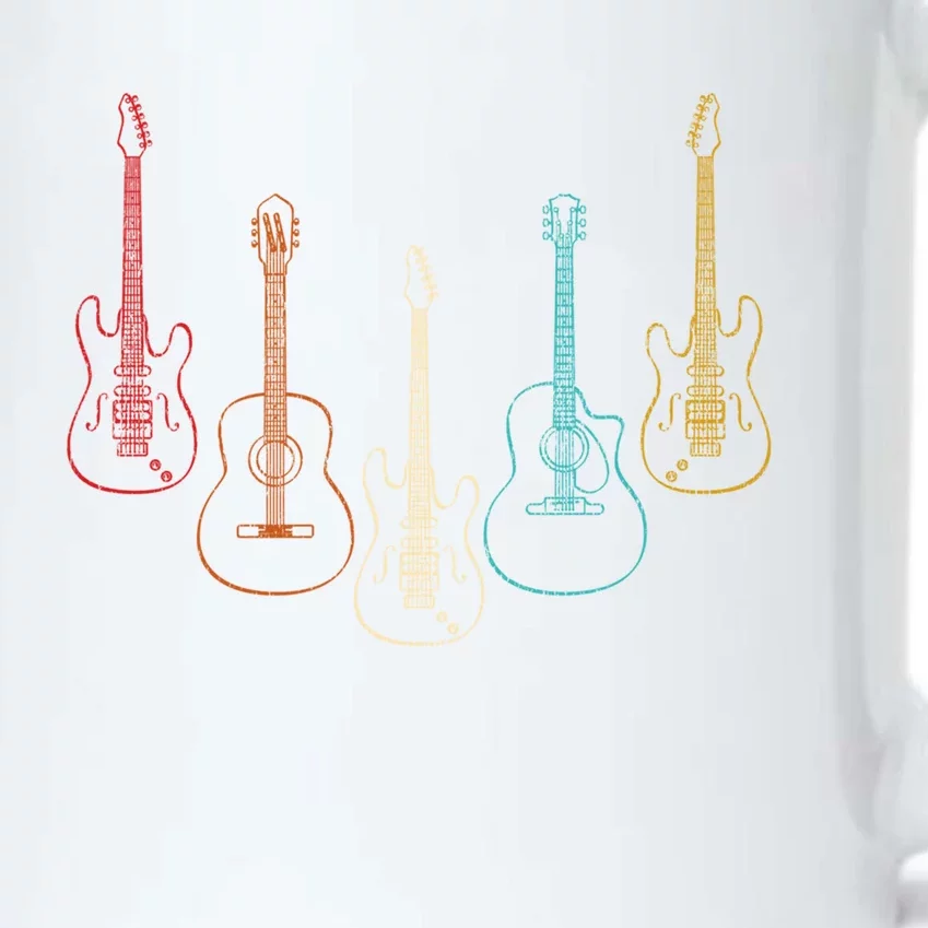 Retro Guitar Gift Black Color Changing Mug