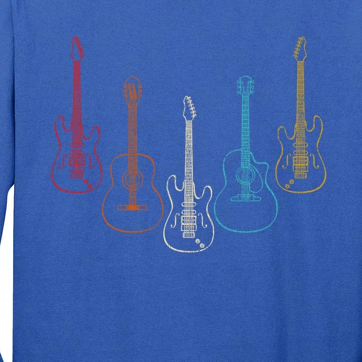 Retro Guitar Gift Tall Long Sleeve T-Shirt