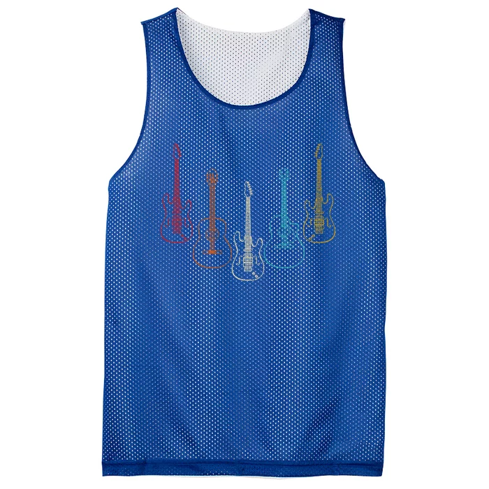 Retro Guitar Gift Mesh Reversible Basketball Jersey Tank