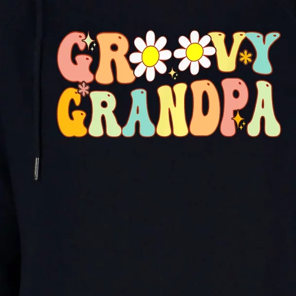 Retro Groovy Grandpa Birthday Matching Family Father's Day Womens Funnel Neck Pullover Hood