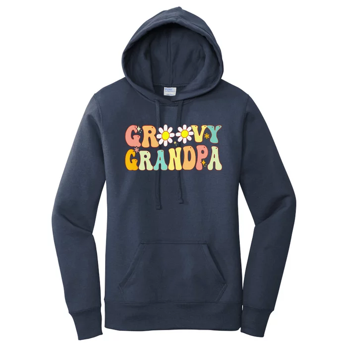 Retro Groovy Grandpa Birthday Matching Family Fathers Day Women's Pullover Hoodie