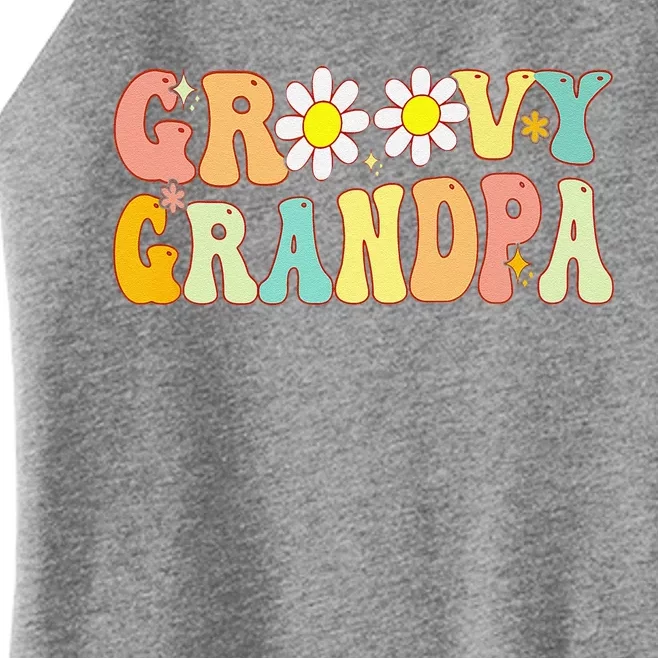 Retro Groovy Grandpa Birthday Matching Family Fathers Day Women’s Perfect Tri Rocker Tank