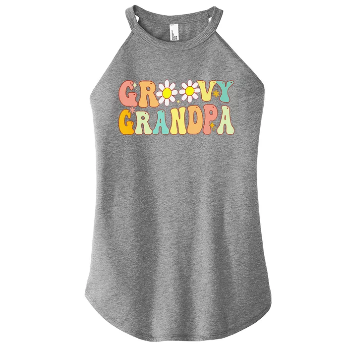 Retro Groovy Grandpa Birthday Matching Family Fathers Day Women’s Perfect Tri Rocker Tank