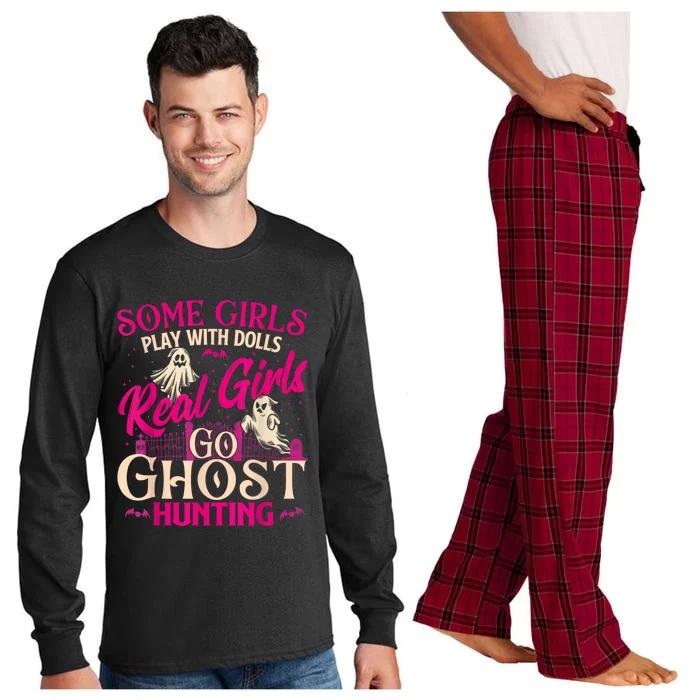 Real Girl Go Ghost Hunting Ghosts Paranormal Researcher Long Sleeve Pajama Set