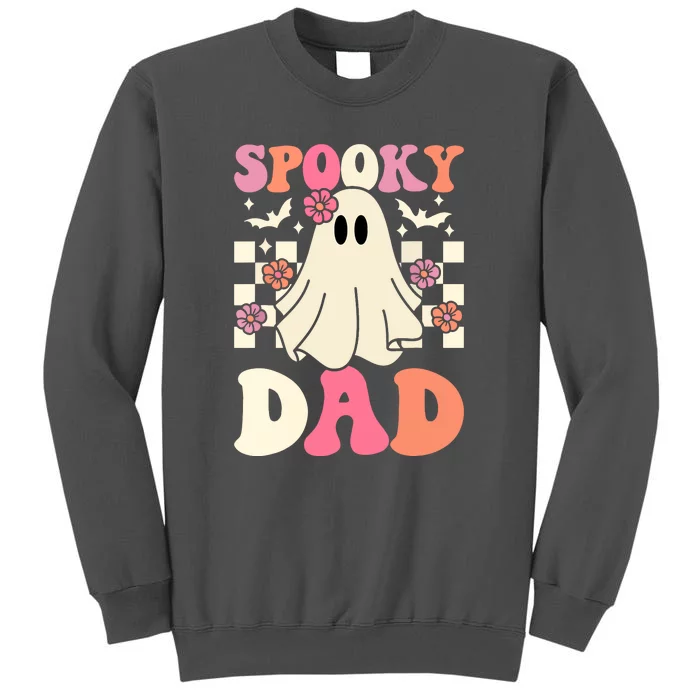 Retro Groovy Halloween Spooky Dad Ghost Family Costume Gift Tall Sweatshirt