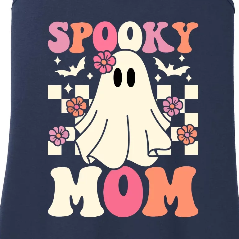 Retro Groovy Halloween Spooky Mom Ghost Family Costume Gift Ladies Essential Tank