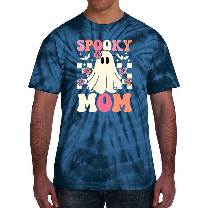 Retro Groovy Halloween Spooky Mom Ghost Family Costume Gift Tie-Dye T-Shirt