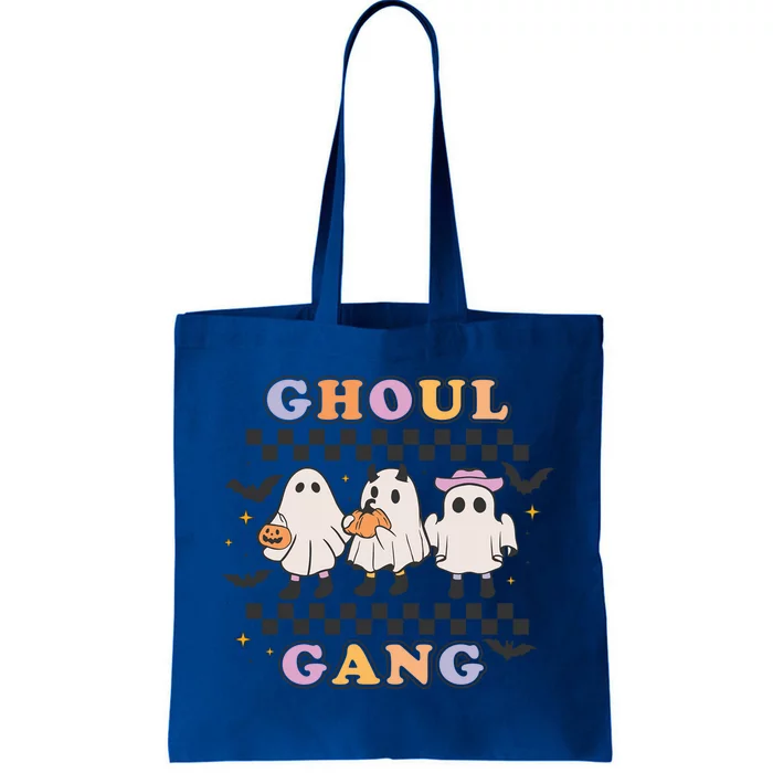 Retro Groovy Halloween Ghoul Gang Ghost Spooky Season Gift Tote Bag