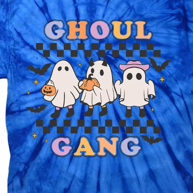 Retro Groovy Halloween Ghoul Gang Ghost Spooky Season Gift Tie-Dye T-Shirt