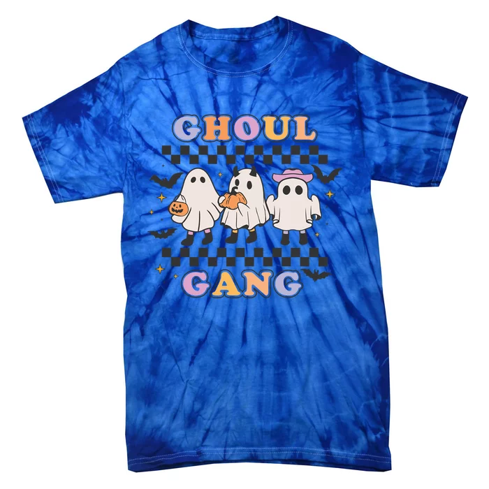 Retro Groovy Halloween Ghoul Gang Ghost Spooky Season Gift Tie-Dye T-Shirt