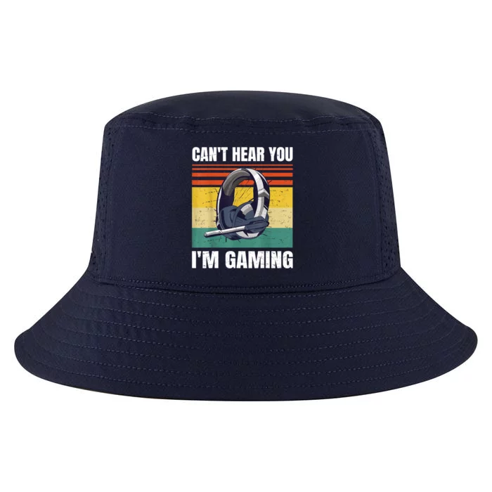 Retro Gamer Headset Can't Hear You I'm Gaming Meaningful Gift Cool Comfort Performance Bucket Hat