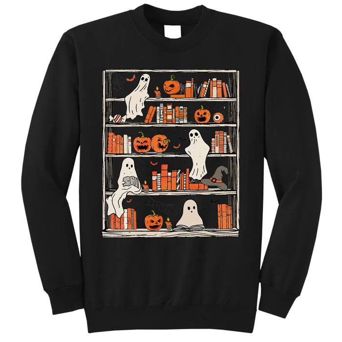 Reading Ghost Halloween Ghost Book Shelf Sweatshirt