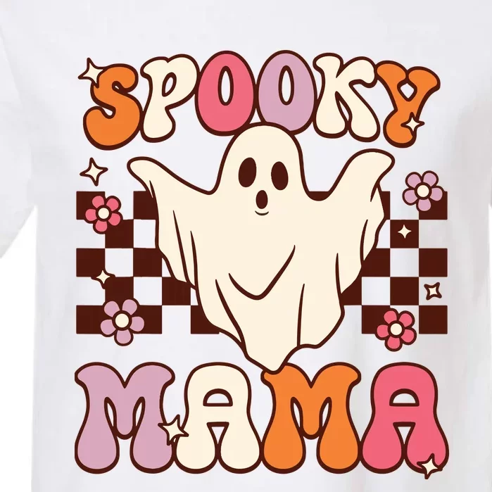 Retro Groovy Halloween Ghost Spooky Mama Costume Garment-Dyed Heavyweight T-Shirt