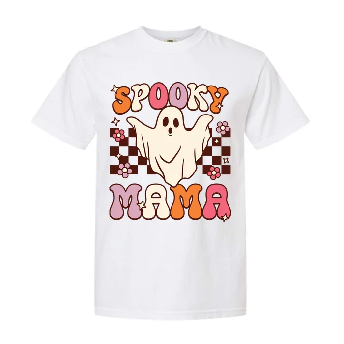 Retro Groovy Halloween Ghost Spooky Mama Costume Garment-Dyed Heavyweight T-Shirt