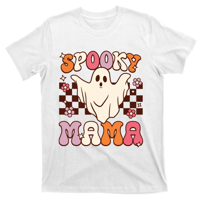 Retro Groovy Halloween Ghost Spooky Mama Costume T-Shirt