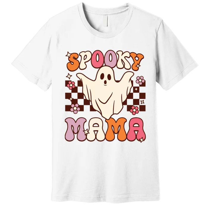 Retro Groovy Halloween Ghost Spooky Mama Costume Premium T-Shirt