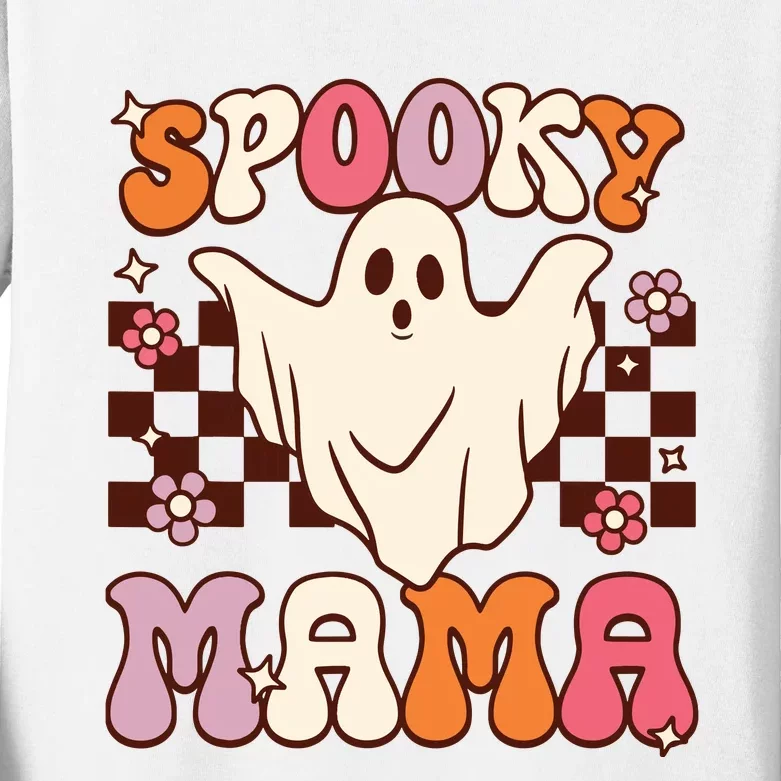 Retro Groovy Halloween Ghost Spooky Mama Costume Kids Long Sleeve Shirt